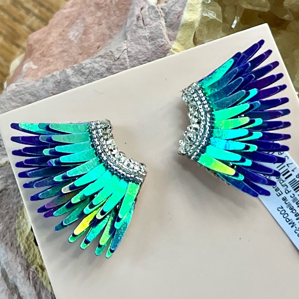 NWT Mignonne Gavigan Mini Madeline Earrings Light Metallic Purple - Picture 2 of 15